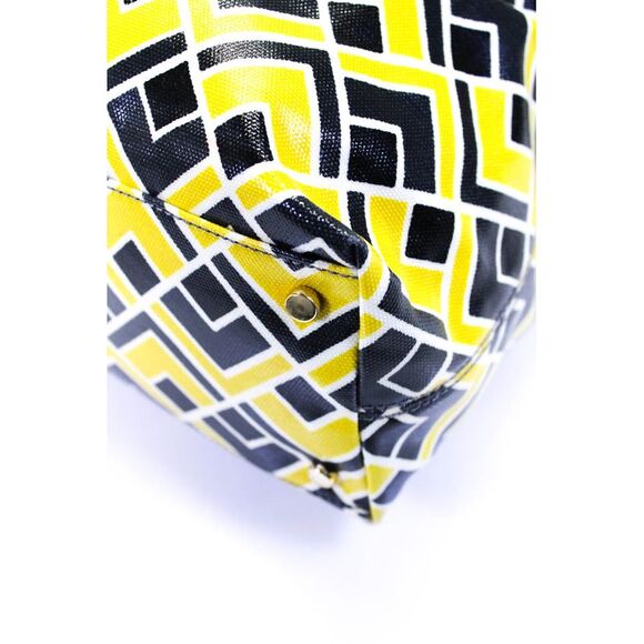 Kate Spade Womens Leather Open Geometric Print Front Zipped Tote Handbag Yellow - Picture 7 of 10